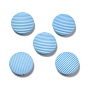 Opaque Acrylic Beads, with Enamel, Flat Round with Stripe Groove Pattern