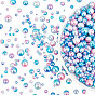1000pcs 7 tailles perles d'imitation en plastique ABS arc-en-ciel, perles de sirène gradient, ronde