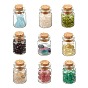 Transparent Glass Wishing Bottle Decoration, with Natural Gemstone Chip Beads