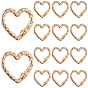 20 шт. пружинные затворные кольца из цинкового сплава со стразами, сердце