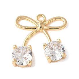 Латунные микро проложить кубического циркония подвески, без кадмия, без никеля и без свинца, бантом, прозрачные