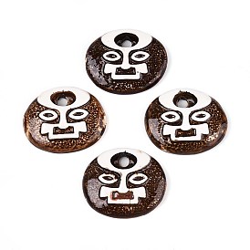 Ручной работы фарфора большие кулоны, овальная форма с лицом, фантазии античного стекла фарфора