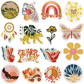 Polyester Embroidery Cloth Iron On/Sew On Patches, Costume Accessories, Mixed Shapes