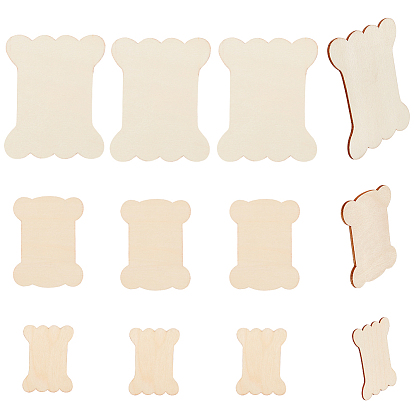 Wood Thread Winding Boards, for Cross-Stitch, Bone