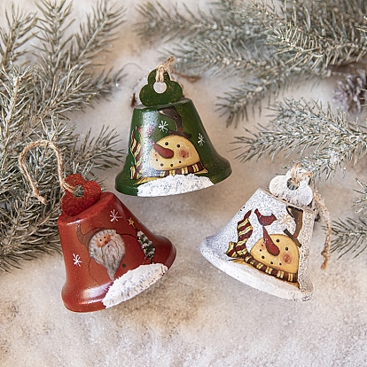 Железный колокольчик с подвеской в виде Санта-Клауса/снеговика, украшения, для подвесных украшений на елку