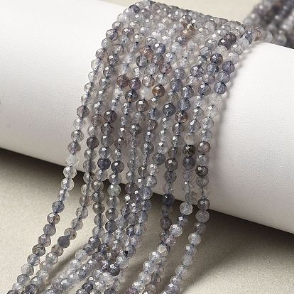 Натуральные кордиерит / иолит / дихроитовые бусины, граненые, круглые