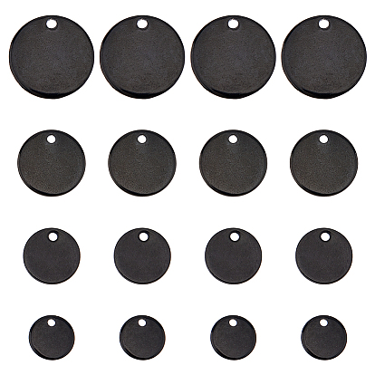 60 шт 3 стиль 304 подвески из нержавеющей стали, штамповка заготовок тегов, плоско-круглые