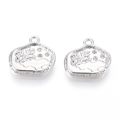 Латунные микропаве прозрачные кубические циркониевые подвески, без кадмия, без никеля и без свинца, гора