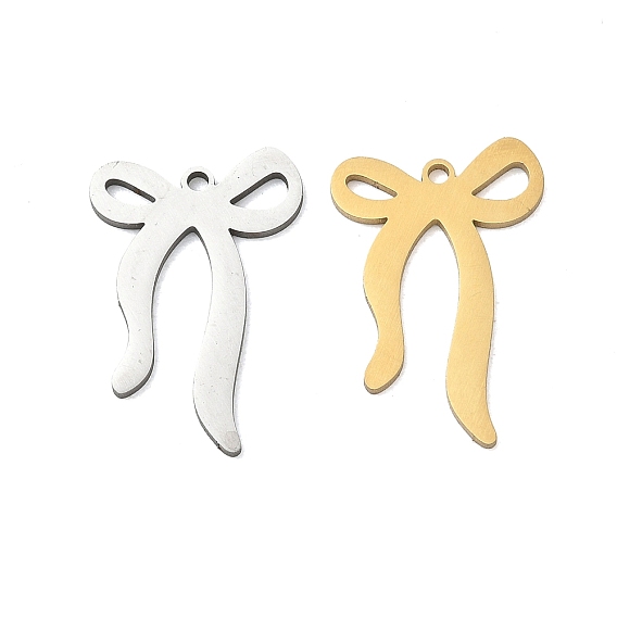 Pendentifs en acier inoxydable, charmes bowknot, Coupe au laser