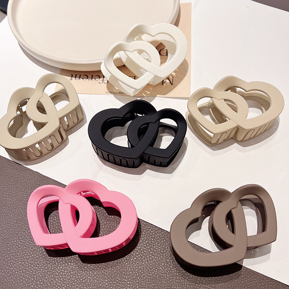 Пластиковые зажимы когтя волос, аксессуары для волос для женщин и девочек, сердце