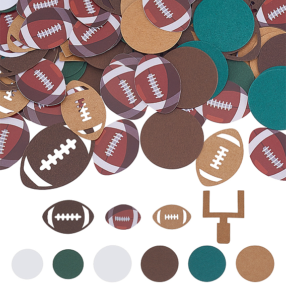 3пакеты 3 стили бумажных конфетти для регби и круглых конфетти, для праздничных украшений