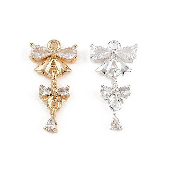 Латунные микро проложить кубического циркония подвески, бантом