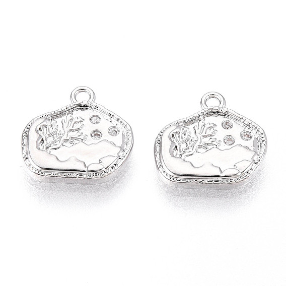 Латунные микропаве прозрачные кубические циркониевые подвески, без кадмия, без никеля и без свинца, гора