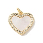 Латунь микропаве фианиты с подвесками-ракушками, сердце прелести, без свинца и без кадмия, долговечный, стойки покрытие, с целью перехода в кольце