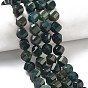 Природные моховой агат бисер нитей, граненые, твист