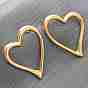 304 из нержавеющей стали серьги, полые сердца, ионное покрытие (ip)