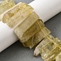 Нити из натуральных бусин лимонного кварца (обработанных нагреванием), прямоугольные, Топ пробуренной