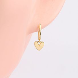 Chic Heart-shaped Earrings with Shiny Surface, Personality and Style in S925 Silver