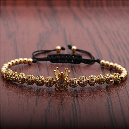 Браслет из медного бриллианта с короной и цирконом для женщин