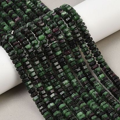 Натуральный рубин в цоизита бусин пряди, граненые, шестиугольник