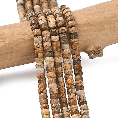 Естественного изображения яшмы бисер нитей, граненые, рондель