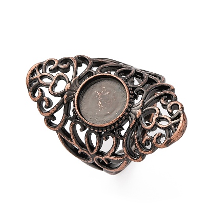 Латунные компоненты открытого кольца манжеты, настройки кольца для горного хрусталя, стойки покрытие, прочное покрытие, без кадмия и без свинца