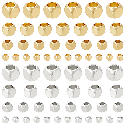 200 шт 8 стили латунные бусины, долговечный, кубические