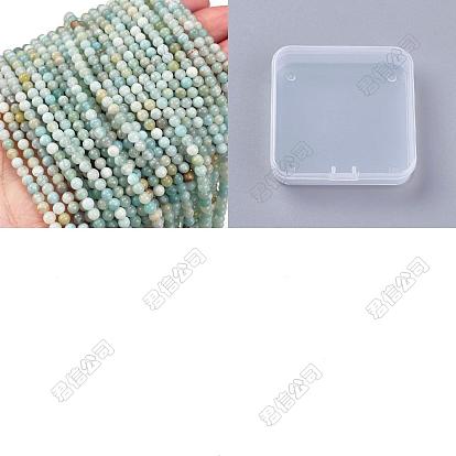 2 Strands Natural Flower Amazonite Beads Strands, Round, Grade A