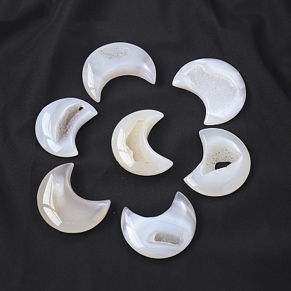 Украшения из натурального белого агата, фигурка для украшения дома, энергетический камень рейки для исцеления, луна