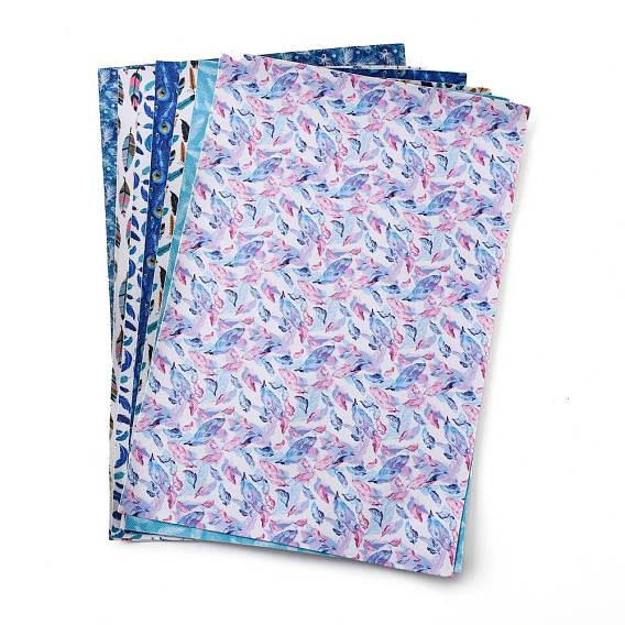 PU Leather Fabric, Garment Accessories, for DIY Crafts, Feather Pattern