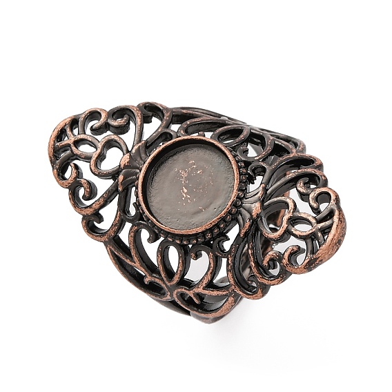 Латунные компоненты открытого кольца манжеты, настройки кольца для горного хрусталя, стойки покрытие, прочное покрытие, без кадмия и без свинца