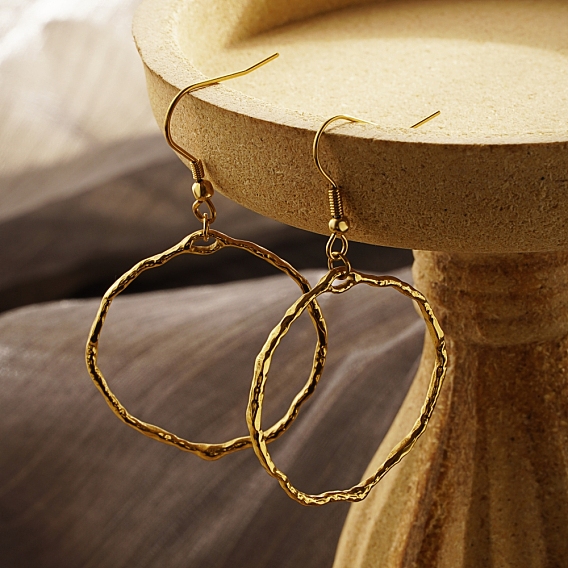 304 круглые серьги-подвески из нержавеющей стали для женщин