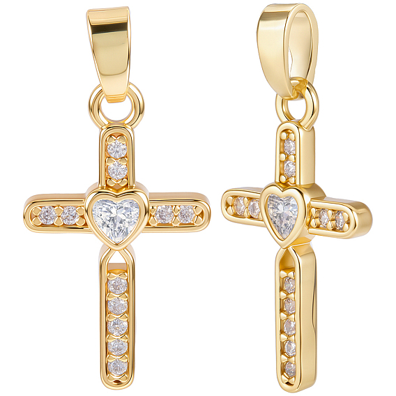 10 кулоны из латуни с микрочастицами и кубическим цирконием., крест прелести