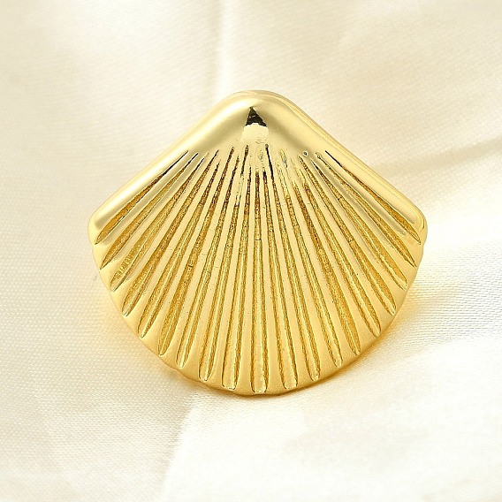 Кольца-манжеты из латуни в форме ракушки для женщин, без кадмия и без свинца, долговечный, стойки покрытие