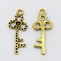 Supports clés pendentif en strass de style tibétain, sans plomb et sans cadmium, 26x11x2.5mm, trou: 1 mm, apte à 2.5 mm strass