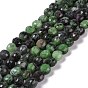 Natural Ruby in Zoisite Beads Strands, Faceted, Flat Round