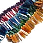 Nuggets Natural Agate Beads Strands, Dyed, 30~75x7~15mm, Hole: 1.5mm, about 32~33pcs/strand, 15.5 inch