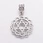 Alloy European Dangle Charms, Large Hole Pendants, Chakra, Anahata