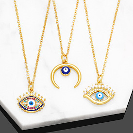 Evil Eye Sweater Chain Necklace for Women - NKB514