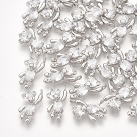 Латунь прелести циркония кубической, медведь, прозрачные