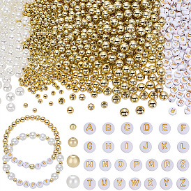 Наборы для самостоятельного изготовления круглых и буквенных бусин., в том числе бусины из АБС-пластика, Акриловые бусины