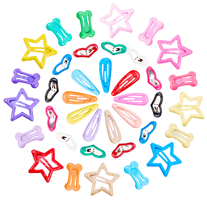 80 шт. 4 стили: сердце, звезда, кость и капля, стальные заколки для волос