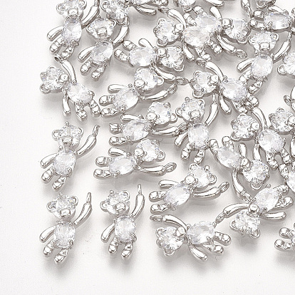 Латунь прелести циркония кубической, медведь, прозрачные