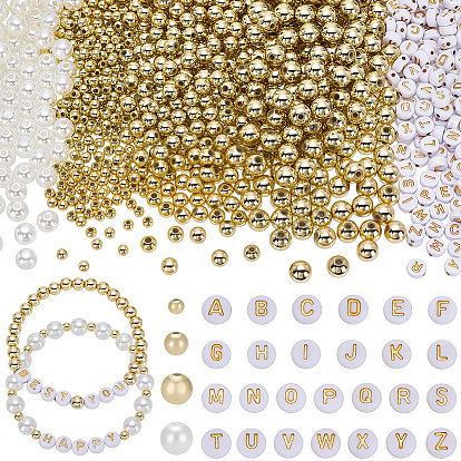 Наборы для самостоятельного изготовления круглых и буквенных бусин., в том числе бусины из АБС-пластика, Акриловые бусины