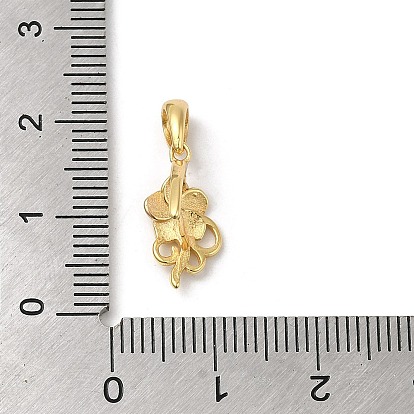 925 fianzas de pellizco de plata esterlina, flor, con sello s925