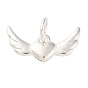 925 подвески в виде крыльев сердца из стерлингового серебра, с соединительным кольцом и 925 штампом