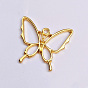 Zinc Alloy Open Back Bezel Pendants, For DIY UV Resin, Epoxy Resin, Pressed Flower Jewelry, Long-Lasting Plated, Butterfly