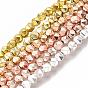 Electroplate Non-magnetic Synthetic Hematite Beads Strands, Faceted, Round