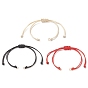 Braided Waxed Polyester Cord, with 304 Stainless Steel Jump Rings, for Adjustable Link Bracelet Making