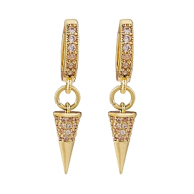 Прозрачные серьги-кольца Huggie с кубическим цирконием и конусом для женщин